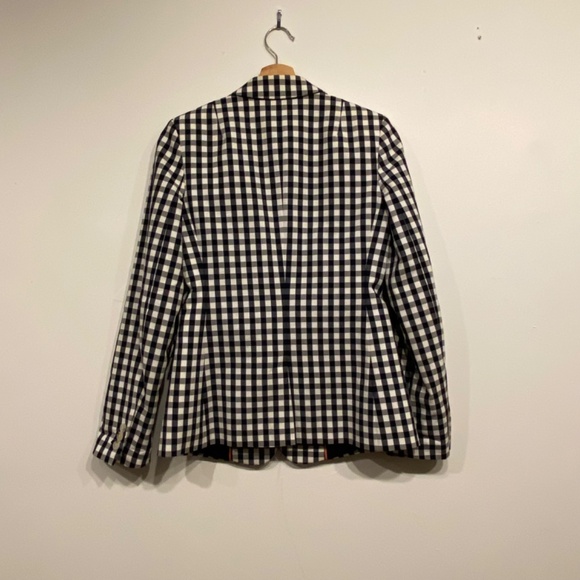 Banana Republic Black and White Gingham Two Button Blazer Size 2 - Picture 4 of 6